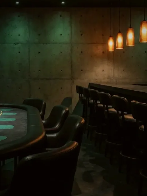 The card room on a canopy evening